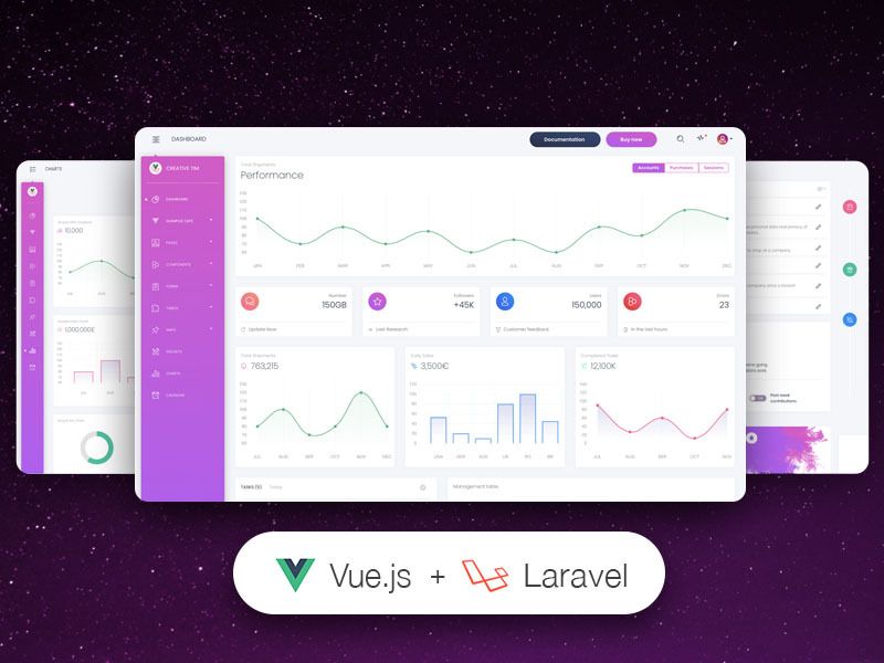 Vue White Dashboard PRO Laravel - VueJS